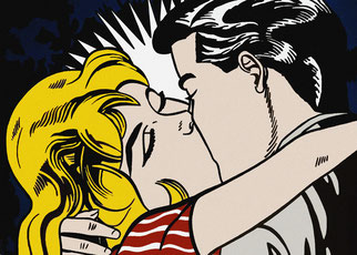 Ilustración Pop   Kiss II   Roy Lichtenstein   DECAPÉ arte digital