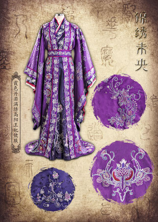 Ilustración Arte Oriental - Kimono purpura