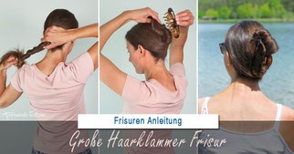 grosse haarklammer frisur haare hoch mit grosser klammer praxis tests