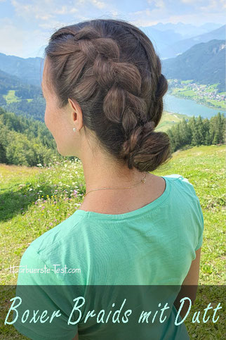 boxer braids mit dutt, hochsteck flechtfrisur