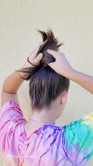 messy bun anleitung, messy bun einfach