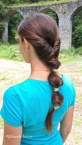 Wellen Zopf halboffen, Wellenfrisur, einfache Frisur für lange Haare