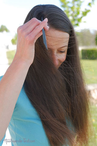 lange Haare bürsten