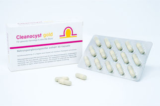Cleanocyst Packung mit Blister und Kapseln