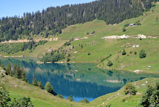 Blick auf den Roselend-Stausee