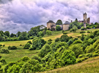 Blick auf Burg Greifenstein