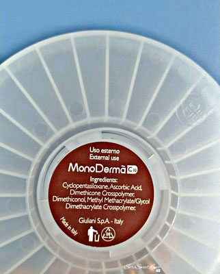 retro confezione plastica a ruota MonoDermà con scritto Inci