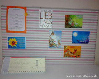 aus alter Leinwand wird neues Memoboard, als Alt mach Neu, gegen Konsum, Kraftquelle