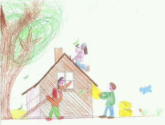 Unser Haus aus Stroh, gemalt von Anna (10)
