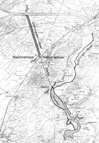 Übersichtskarte EW Kallnach, eidg. Büro für Landestopographie. Repr. aus Schweizerische Wasserwirtschaft, 10. 2. 1916, S. 26.