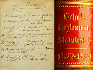 Bieler Schulreglemente und Statuten 1822-1850, Sammlung Stadtbibliothek Biel, AK 9420