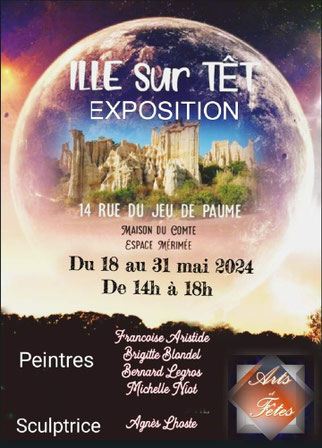 Exposition peintures sculptures à la galerie rue jeu de Paume à Ille sur têt 