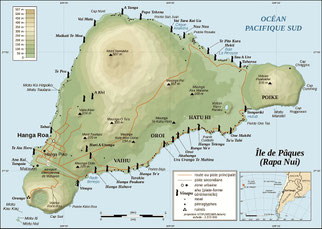 moaïs île de pâques dictée carte