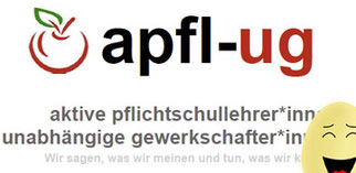 Logo der apfl-UG mit lachendem Osterei