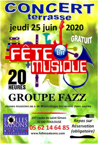 Concert groupe Fazz à Folles Saisons