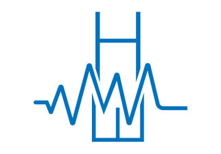 Logo von Healthengineers - Der Prozess der Gesundheit als Pulswelle zwischen H(ealth) und E(ngineers)