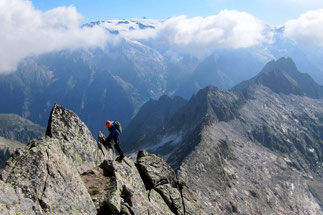 alpine rock climbing Gross Diamantstock Bächlital Grimsel