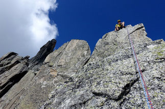 multi-pitch climbing Winterstock Furka
