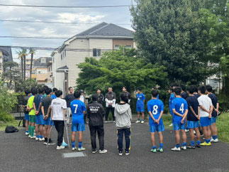 試合後のミーティング