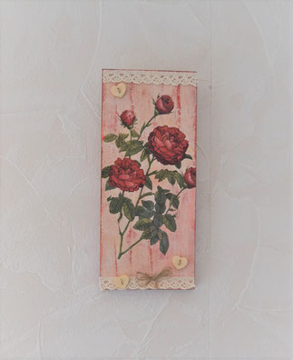 Serviettenbild Rosen auf Holz