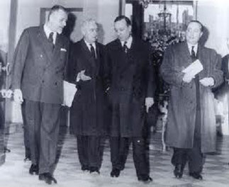 1962.  Robert Buron, Louis Joxe, Michel Debré, Jean de Broglie .