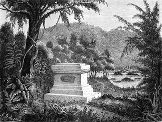 Tombe de Henri Mouhot. Aquarelle de Louis Delaporte 1867. Mission de reconnaissance du cours du Mékong avec Ernest Doudart de Lagrée et Francis Garnier.