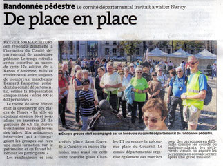 Dimanche 19 octobre, Randonnée d'Automne à Nancy