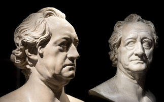 zwei Goethe-Büsten im Goethe-Nationalmuseum