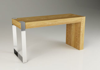 Tavolo in legno di rovere e acciaio Ipsi. 