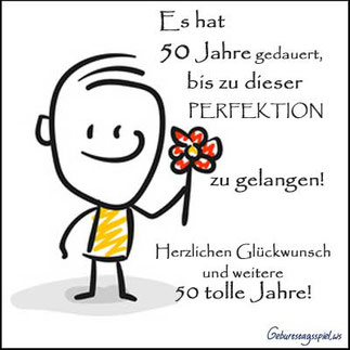 Glückwünsche zum 50. Geburtstag