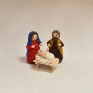 Heilige Familie, Krippenfiguren Filz, Krippenfigur, Filzen, Filz , Nadelfilzen, gefilzt, Wolle, Krippenfigur