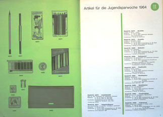 Weltspartagsgeschenke der Sparkasse. Angebote des Sparkassenverlages 1964.
