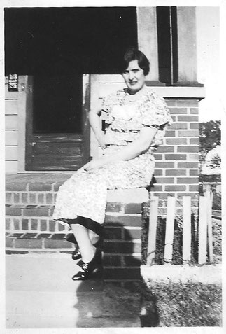 Katie, possibly at 841 Clarence Avenue, Bronx. Photographer unknown. From album of Eleanor Swanney or Symon, her niece. 