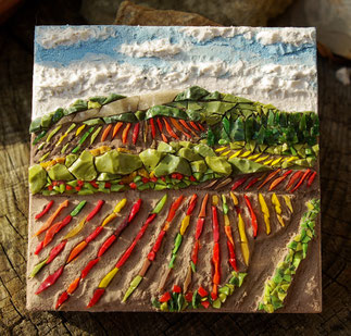 Paysage de vignes 2 - 2017 - Mosaïque à poser - Sylvie Foisel-Guigues