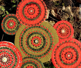 Petits soleils rouge et vert - photo 5 - Sylvie Guigues Mosaïques