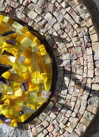 Les Cages ouvertes - Détail - Travail en cours - Sylvie Foisel-Guigues Mosaïques - 2019