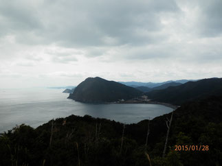 高山海岸と宮崎県方面。