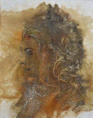 portrait of Dulcinea of Toboso, love of Don Quijote, woman face