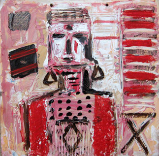 Untitled, from the series " Portraits ", 45x45 cm, Mixed media on paper.
