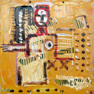 Untitled, from the series " Portraits ", 45x45 cm, Mixed media on paper.