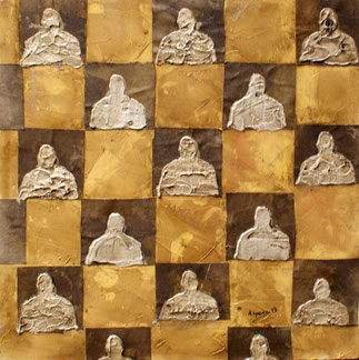 Sans titre, 50x50 cm, Mixed media on cardstock