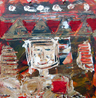 Untitled, from the series " Portraits ", 45x45 cm, Mixed media on paper.