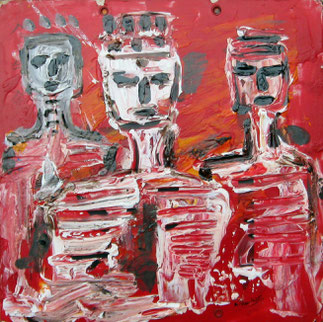 Untitled, from the series " Portraits ", 45x45 cm, Mixed media on paper.