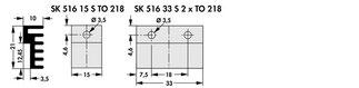 Fischer Elektronik SK 516 基板取付用押出成形ヒートシンク  トランジスタネジ止めタイプ