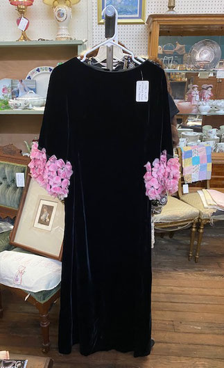 Velvet Dress Pink Flowered Sleeves $12.50