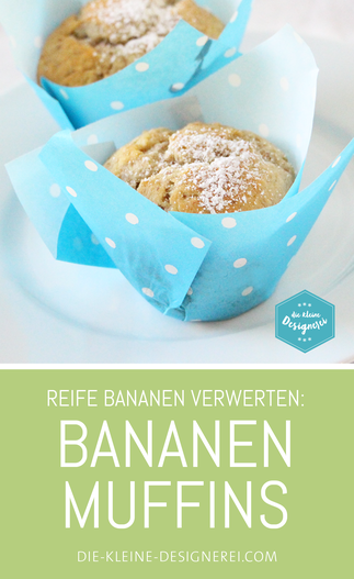Rezept für Bananen-Muffins mit Schokostückchen. Eine tolle Idee, um reife Bananen zu verwerten.