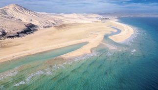 Augenschmaus: Playa de Sotavento mit ihrer Lagunenlandschaft auf der Halbinsel Jandía.