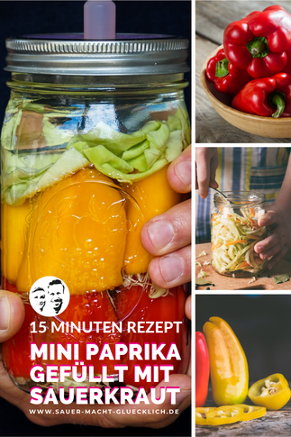 Sauerkraut-Schötchen - Milchsaure Mini-Paprika mit Sauerkraut gefüllt