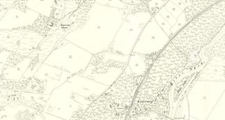 Baden cottage, birthplace of 8 Smith children, next to Well about a third of the way from Kincraig House to Leault. OS 25 inch, surveyed 1869, revised 1899, Inverness-shire sheet LXXXVIII.I. Reproduced with permission of the National Library of Scotland. 