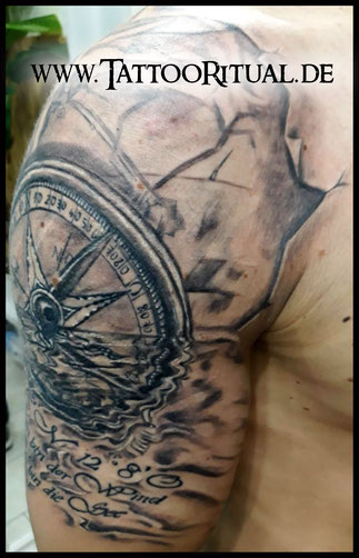 Tattoo Kompass, Tattoo Rostock,  TattooRitual